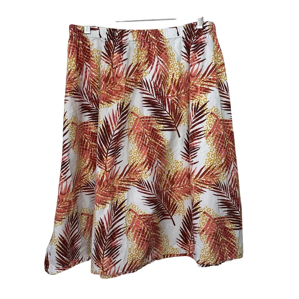 Vintage BocaBay 100% Cotton‎ Floral Skirt Tropical Pull On Elastic Waist Resort
